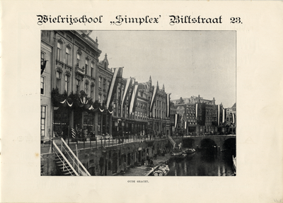 220160 Afbeelding van het vlagvertoon aan de Oudegracht Weerdzijde te Utrecht ter gelegenheid van de feestelijkheden ...